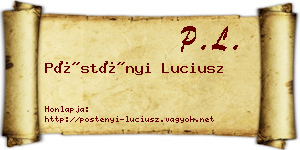 Pöstényi Luciusz névjegykártya